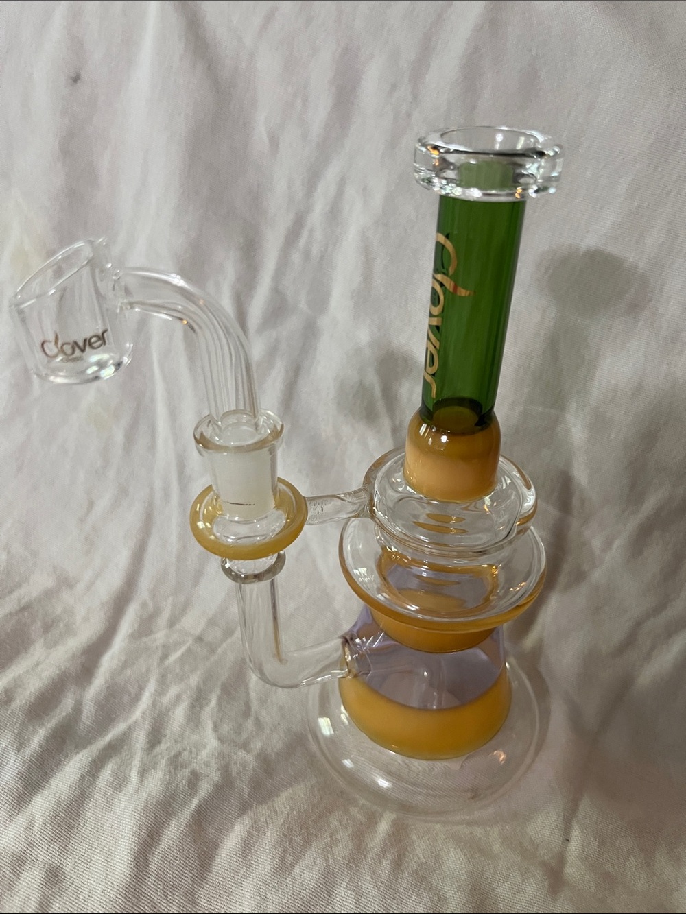 Clover Glass Recycler Glass in Green and Yellow